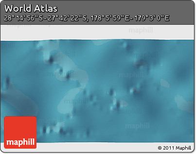 Satellite 3D Map of the Area around 27° 58' 39" S, 178° 34' 29" E