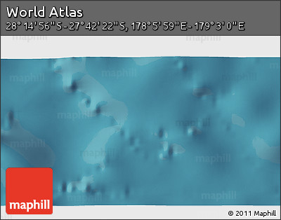 Satellite 3D Map of the Area around 27° 58' 39" S, 178° 34' 29" E