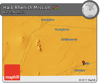 Political 3D Map of Haib Rhenish Mission