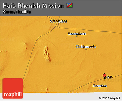 Political 3D Map of Haib Rhenish Mission