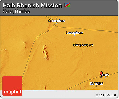 Political 3D Map of Haib Rhenish Mission