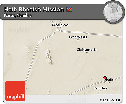 Shaded Relief 3D Map of Haib Rhenish Mission