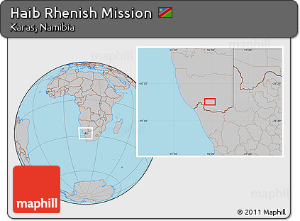 Gray Location Map of Haib Rhenish Mission