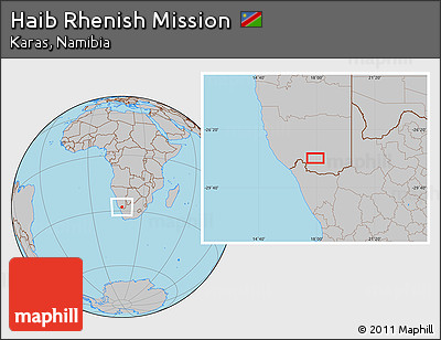 Gray Location Map of Haib Rhenish Mission