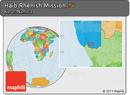 Political Location Map of Haib Rhenish Mission