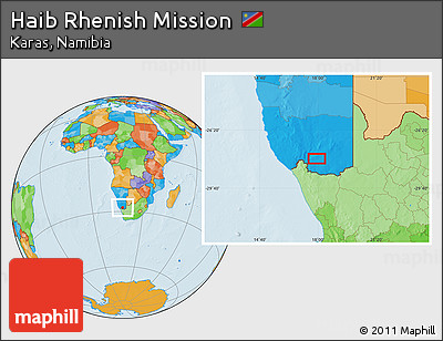 Political Location Map of Haib Rhenish Mission