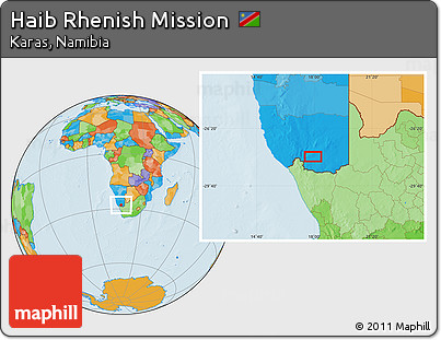 Political Location Map of Haib Rhenish Mission