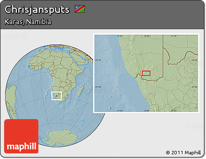 Savanna Style Location Map of Chrisjansputs, hill shading