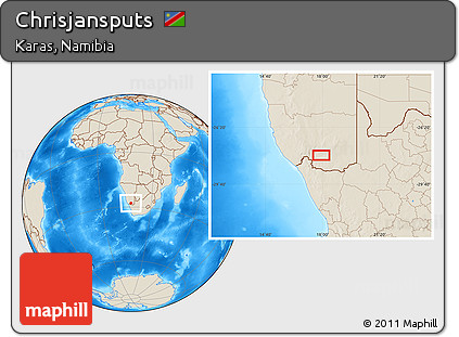 Shaded Relief Location Map of Chrisjansputs