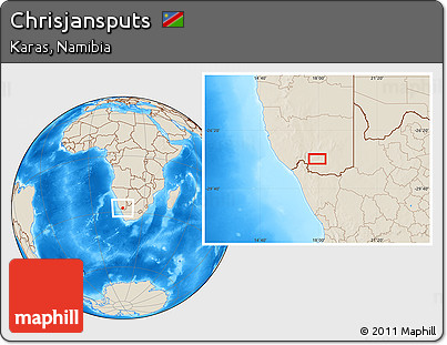 Shaded Relief Location Map of Chrisjansputs