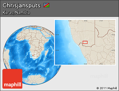Shaded Relief Location Map of Chrisjansputs