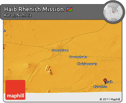 Political Panoramic Map of Haib Rhenish Mission