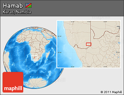 Shaded Relief Location Map of Hamab