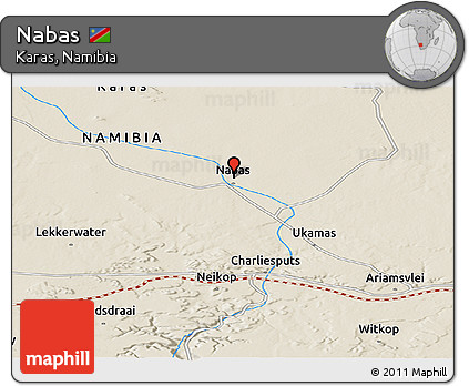 Shaded Relief Panoramic Map of Nabas