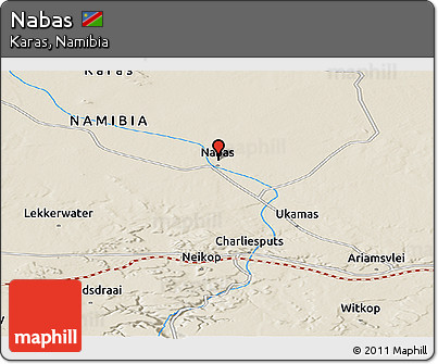 Shaded Relief Panoramic Map of Nabas