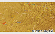 Physical 3D Map of the area around 27° 58' 39" S, 27° 16' 29" E