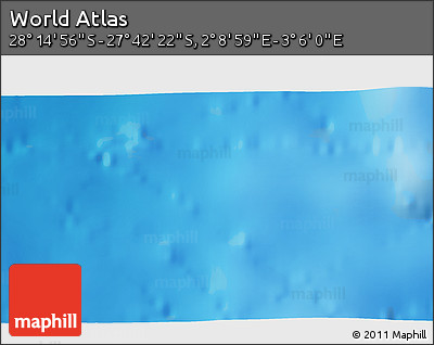 Physical 3D Map of the Area around 27° 58' 39" S, 2° 37' 30" E