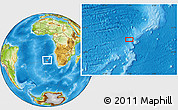 Physical Location Map of the area around 27° 58' 39" S, 2° 37' 30" E