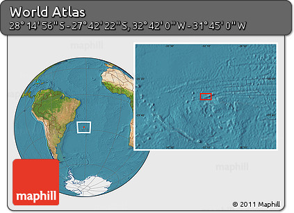 Satellite Location Map of the Area around 27° 58' 39" S, 32° 13' 30" W