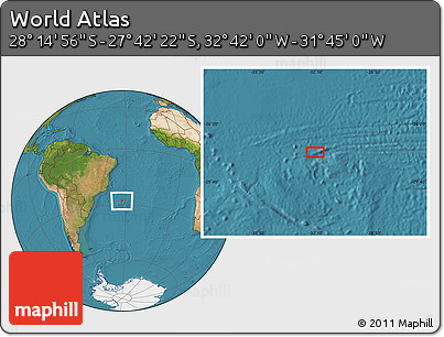 Satellite Location Map of the Area around 27° 58' 39" S, 32° 13' 30" W