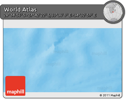 Shaded Relief 3D Map of the Area around 27° 58' 39" S, 34° 4' 30" E