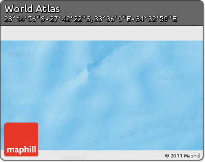 Shaded Relief 3D Map of the Area around 27° 58' 39" S, 34° 4' 30" E
