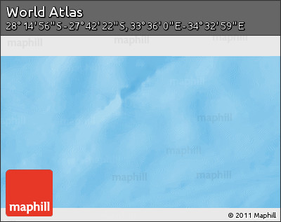 Shaded Relief 3D Map of the Area around 27° 58' 39" S, 34° 4' 30" E