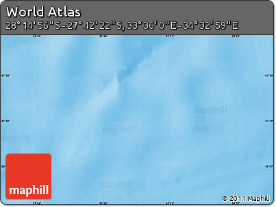 Physical Map of the Area around 27° 58' 39" S, 34° 4' 30" E