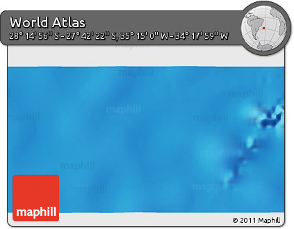 Physical 3D Map of the Area around 27° 58' 39" S, 34° 46' 29" W
