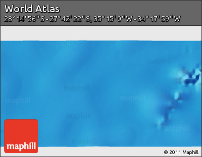 Physical 3D Map of the Area around 27° 58' 39" S, 34° 46' 29" W
