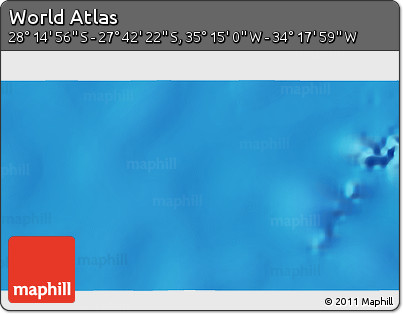 Physical 3D Map of the Area around 27° 58' 39" S, 34° 46' 29" W