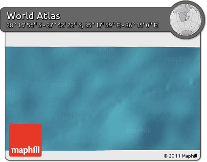 Satellite 3D Map of the Area around 27° 58' 39" S, 35° 46' 29" E