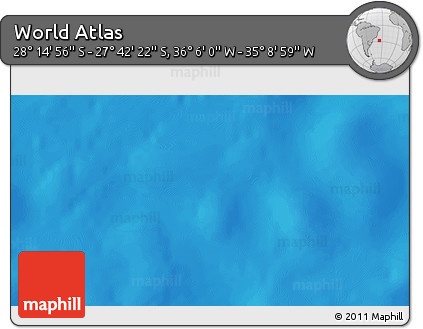 Physical 3D Map of the Area around 27° 58' 39" S, 35° 37' 30" W
