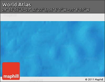 Physical 3D Map of the Area around 27° 58' 39" S, 35° 37' 30" W
