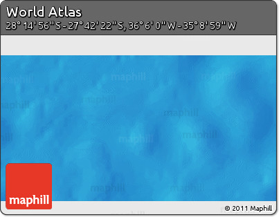 Physical 3D Map of the Area around 27° 58' 39" S, 35° 37' 30" W