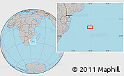 Gray Location Map of the area around 27° 58' 39" S, 36° 37' 30" E