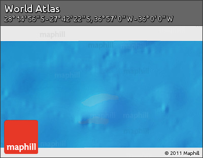 Physical 3D Map of the Area around 27° 58' 39" S, 36° 28' 30" W