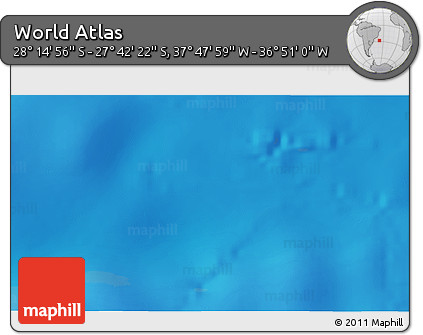 Physical 3D Map of the Area around 27° 58' 39" S, 37° 19' 30" W