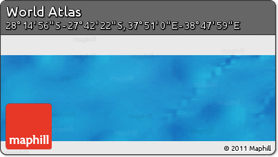 Physical Panoramic Map of the Area around 27° 58' 39" S, 38° 19' 30" E