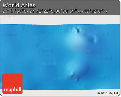 Shaded Relief 3D Map of the Area around 27° 58' 39" S, 38° 10' 29" W