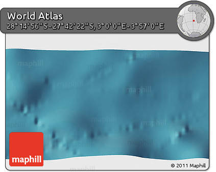 Satellite 3D Map of the Area around 27° 58' 39" S, 3° 28' 30" E