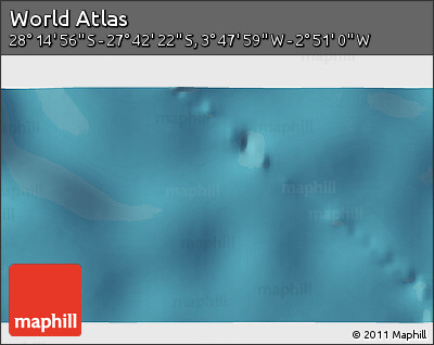 Satellite 3D Map of the Area around 27° 58' 39" S, 3° 19' 30" W