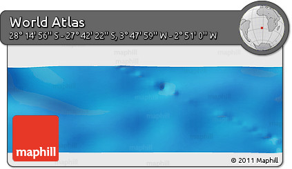 Physical Panoramic Map of the Area around 27° 58' 39" S, 3° 19' 30" W