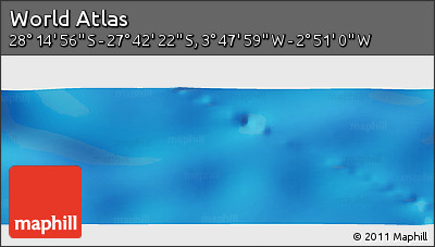 Physical Panoramic Map of the Area around 27° 58' 39" S, 3° 19' 30" W