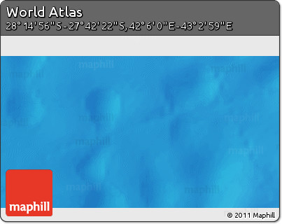 Shaded Relief 3D Map of the Area around 27° 58' 39" S, 42° 34' 30" E