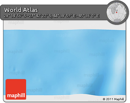Shaded Relief 3D Map of the Area around 27° 58' 39" S, 45° 7' 30" E