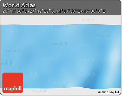 Shaded Relief 3D Map of the Area around 27° 58' 39" S, 45° 7' 30" E