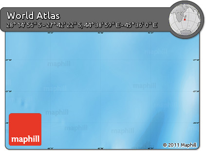 Physical Map of the Area around 27° 58' 39" S, 45° 7' 30" E