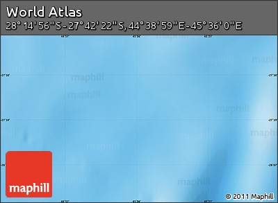 Physical Map of the Area around 27° 58' 39" S, 45° 7' 30" E