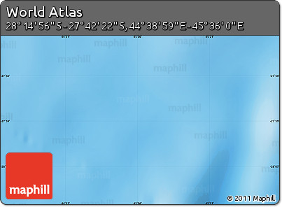 Physical Map of the Area around 27° 58' 39" S, 45° 7' 30" E
